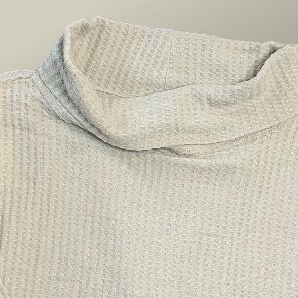 FREE PEOPLE NEW JUICY LONG SLEEVE WAFFLE KNIT OVERSIDED THERMAL STONE COLD SMALL - Picture 8 of 14